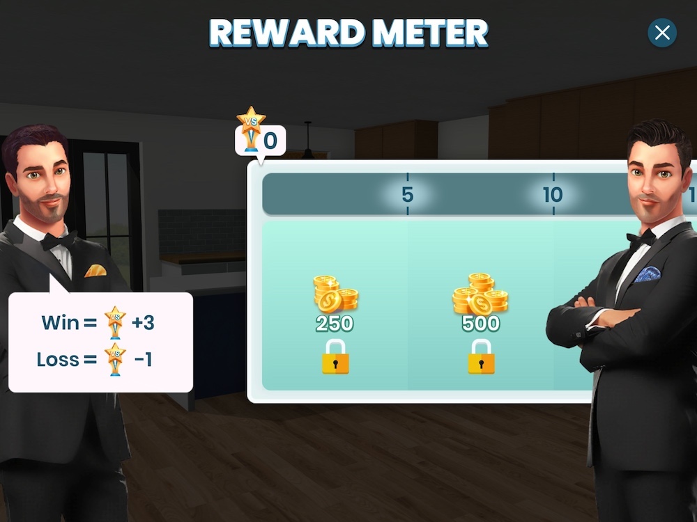 Property Brothers’ Designer Vs. Designer event runs throughout the week, incentivizing players to progress on the main puzzle levels