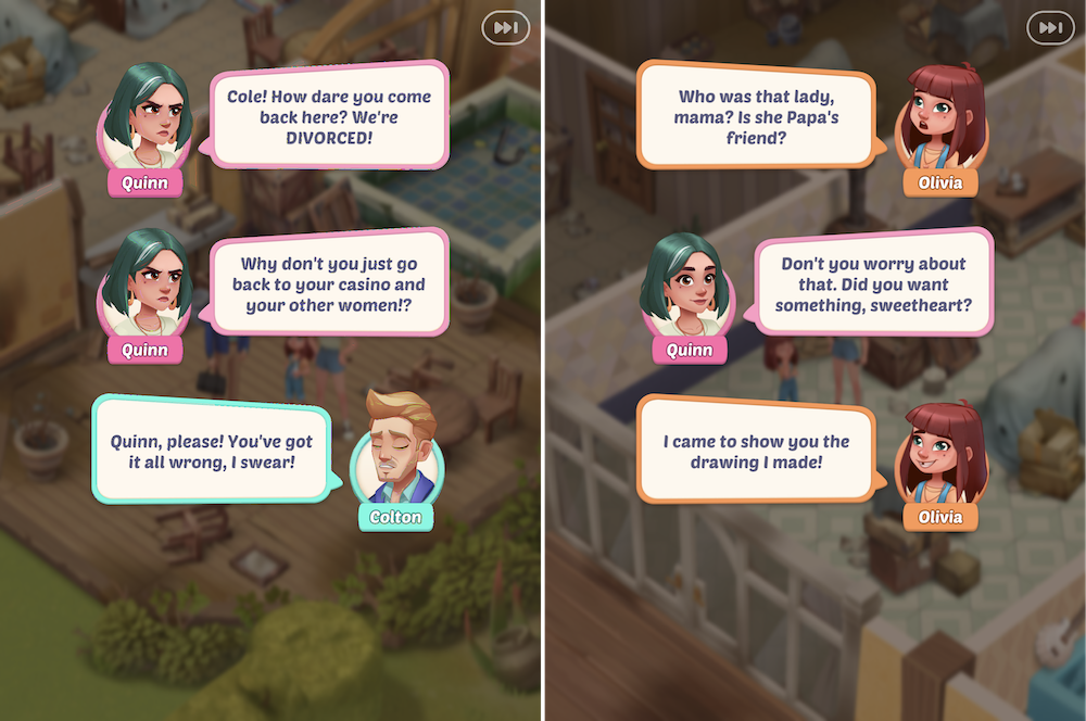 Storytelling elements in Gossip Harbor