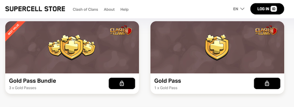 Supercell store for Clash of Clans