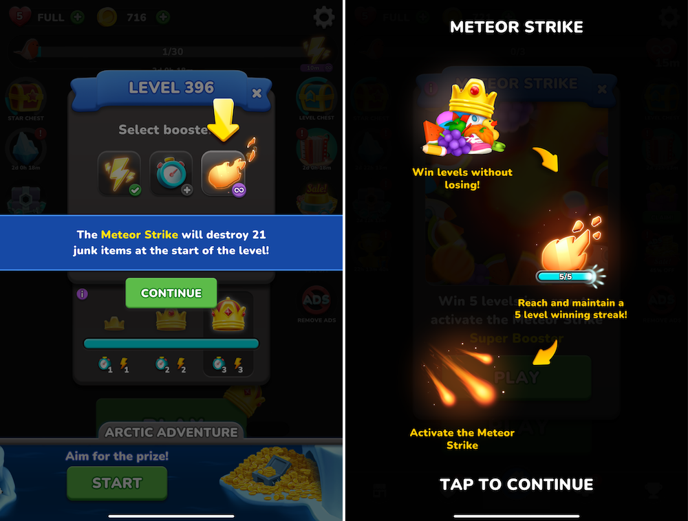 Triple Match 3D’s Meteor Strike